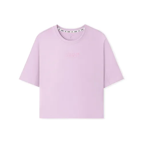 Skechers SS25 Drop Shoulder Sleeve T Shirt Women's Light Pink Red