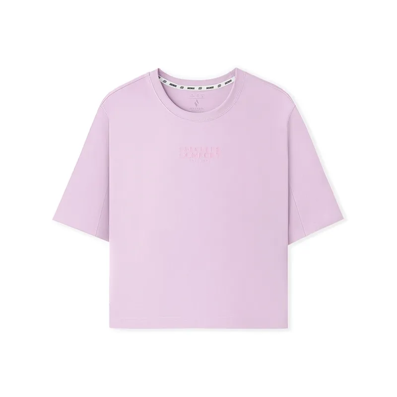 Skechers SS25 Drop Shoulder Sleeve T Shirt Women's Light Pink Red-0