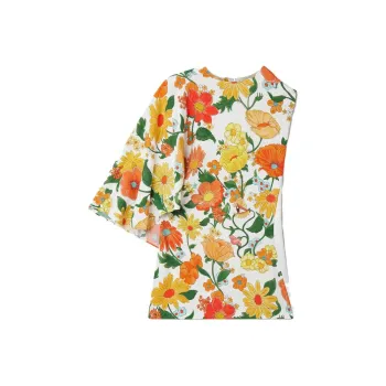 Stella McCartney Floral Printed One-Sleeved Top