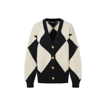 MOCO Sweater Women's Black White Plaid