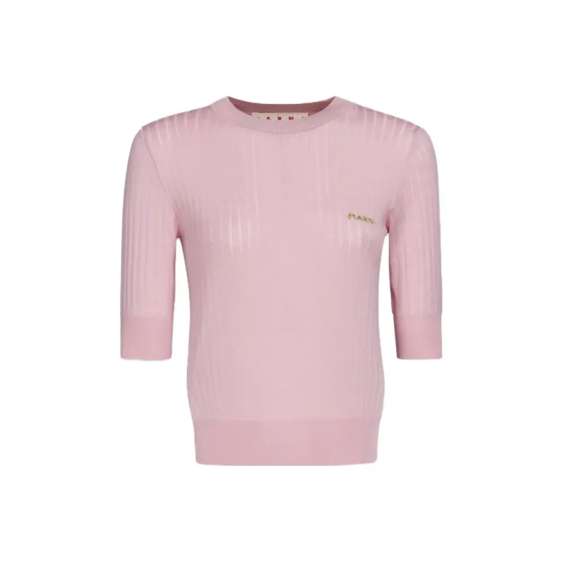 MARNI Logo embroidered Ribbed Jumper-0