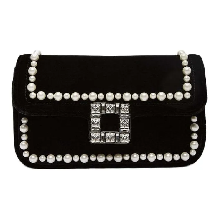 Roger Vivier Jeu De Fille Embellished Velvet Clutch Bag-0