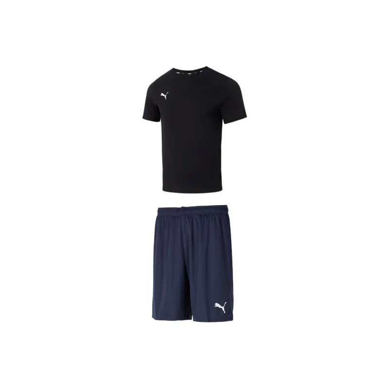 PUMA Casual Sportswear Men Set Black Top+Navy Blue Shorts-0