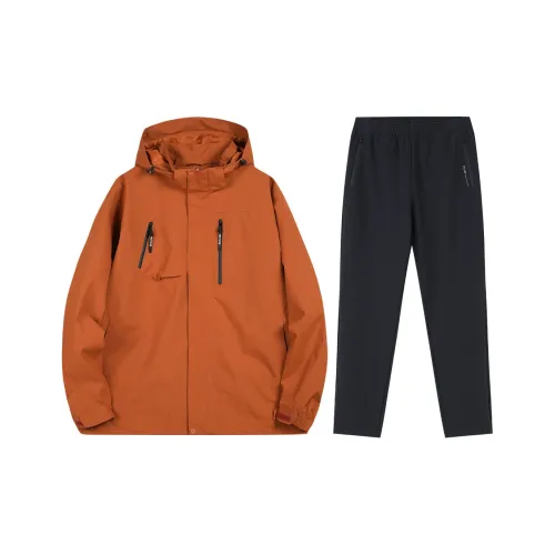 Tectop Casual Sportswear Unisex Two-Piece Set Komorebi Orange/Classic Black