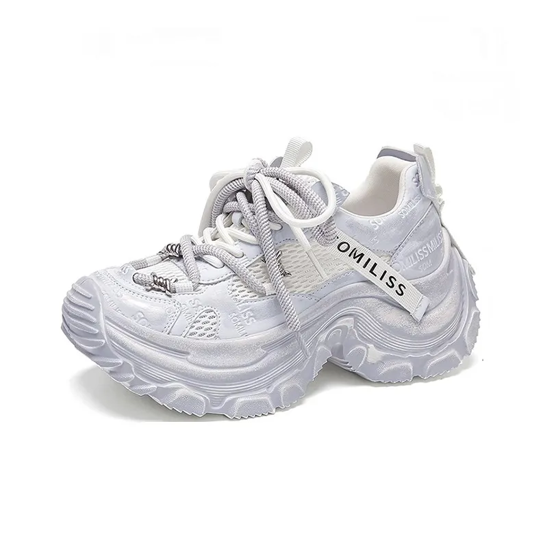 WOOS BOBO Breathable Lightweight Height Increasing Low Top Chunky Sneakers Women's-6