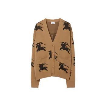 Burberry Ekd Jacquard V Neck Cardigan