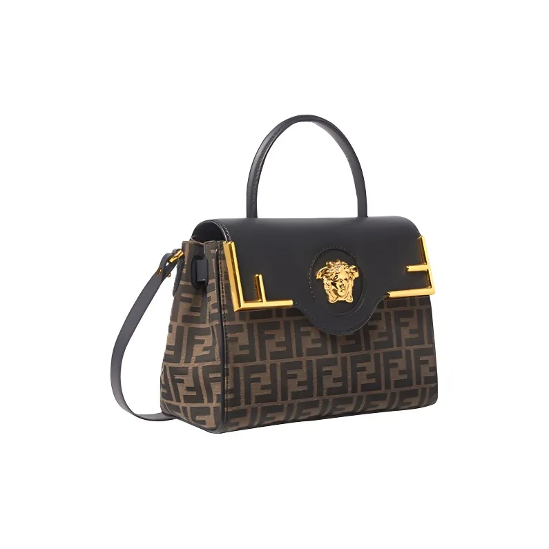 VERSACE La Medusa Polyester Crossbody Handbags Medium Size Women's Image Color-1