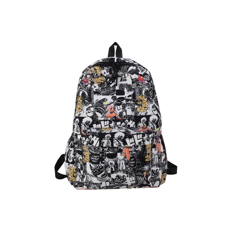 G FAVOR Nylon Backpack Unisex Black White/Blue White-0