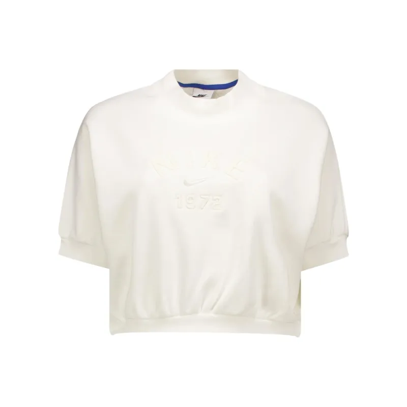 Nike Sportswear Collection Women's Crew Neck Short Sleeve Cropped French Terry Top-0