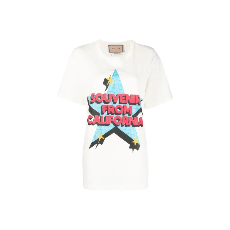 GUCCI Slogan Star Print T shirt-0