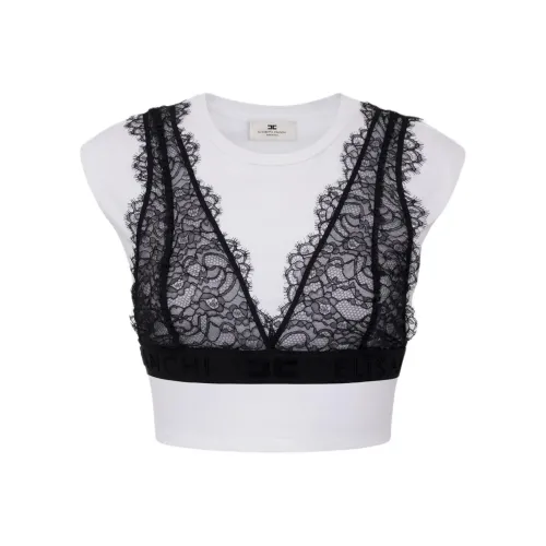 Elisabetta Franchi Lace Bralette T Shirt