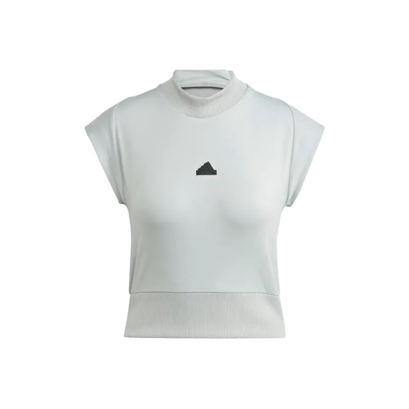 Adidas Z.N.E. Collection Crop Tops Women's Light Asphalt Gray-0