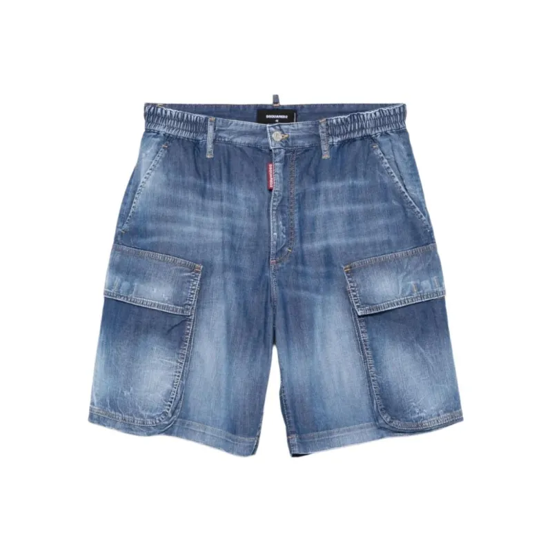 DSQUARED 2 Denim Cargo Shorts-0