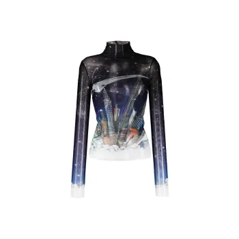 CASABLANCA Print Mesh Top 'Vol De Nuit'