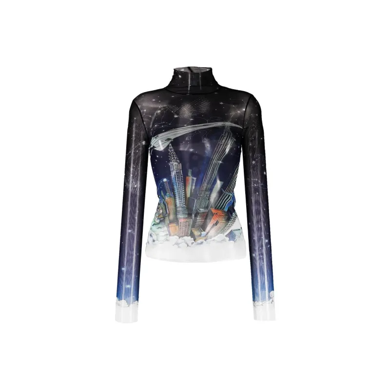 CASABLANCA Print Mesh Top 'Vol De Nuit'-0