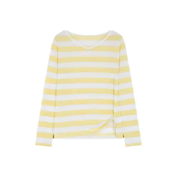 IHIMI T Shirt Women's Yellow Stripes