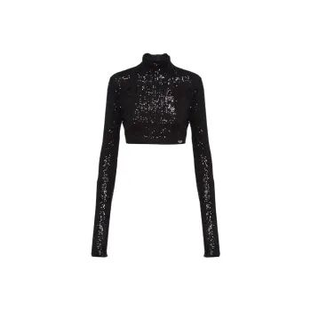 PRADA Sequinned Cropped Top
