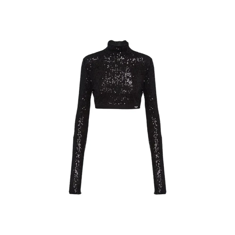 PRADA Sequinned Cropped Top-0