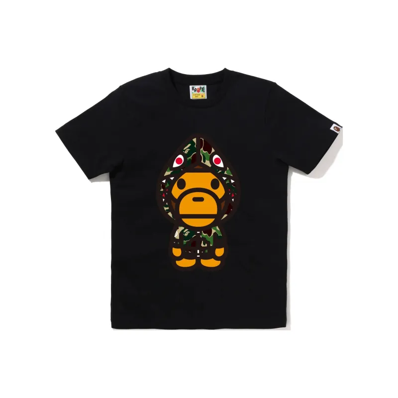 Bape Women's Abc Camo Shark Hoodie Milo Tee White/Pink-4