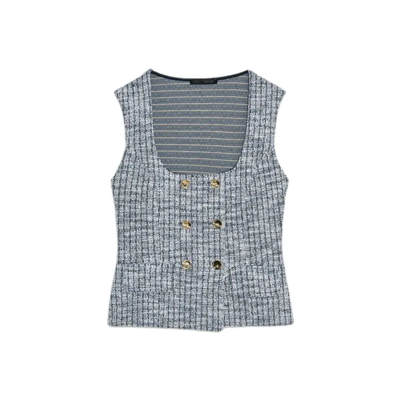 ZARA Tank Tops Women's Blue-0