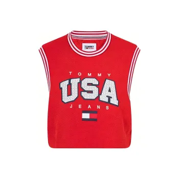 Tommy Hilfiger Crop Tops Women's Deep Red