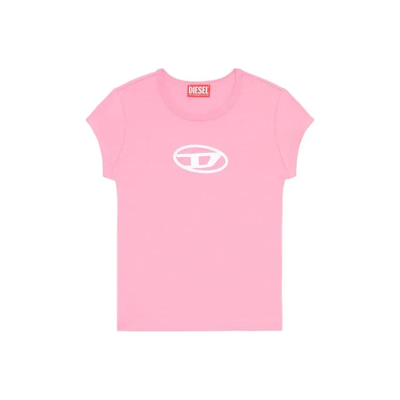 DIESEL T Angie Cut Out Logo T Shirt 'Rose'-0