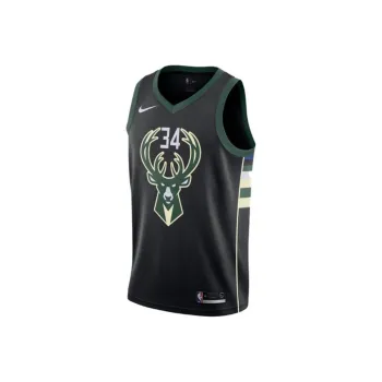 Nike x NBA Basketball Jersey Bucks, Antetokounmpo Men's Black