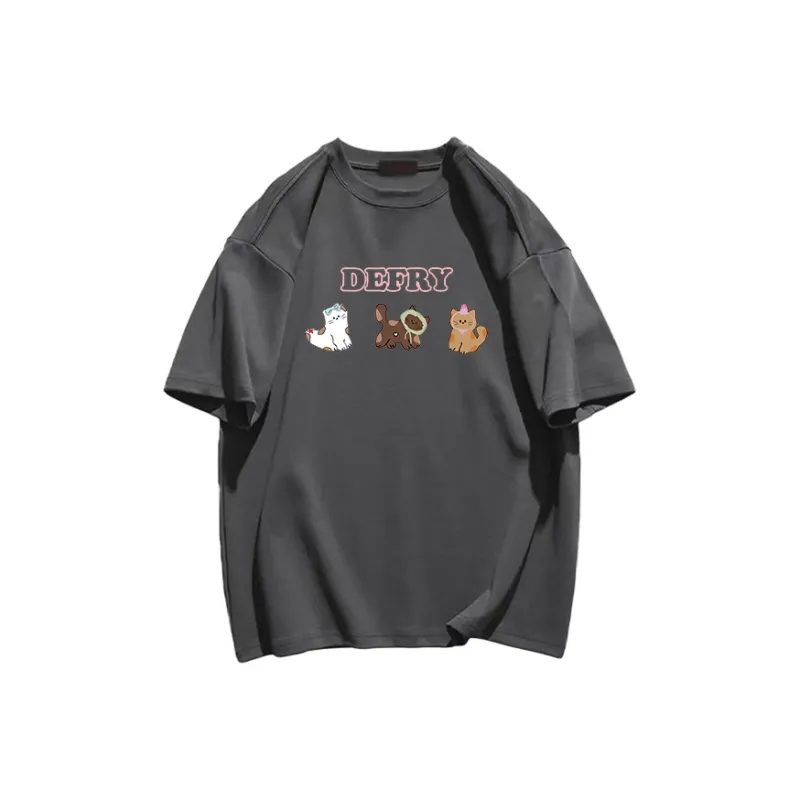 Cotton Shopping Drop Shoulder Sleeve T Shirt Unisex-12
