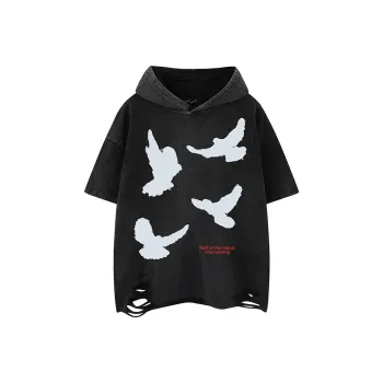 BEAR UNION Drop Shoulder Sleeve T Shirt Unisex Black