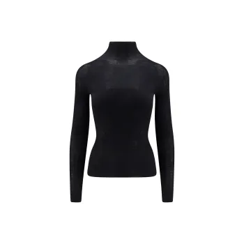 VERSACE Merinos Seamless Ribs Knit Sweater 'Black'