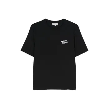 Maison Kitsune Logo Embroidered Crewneck T Shirt