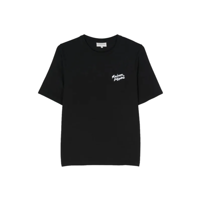Maison Kitsuné Logo embroidered Cotton T shirt-0