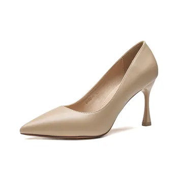 Lan Miao Slim Heel High Heels Women's Nude