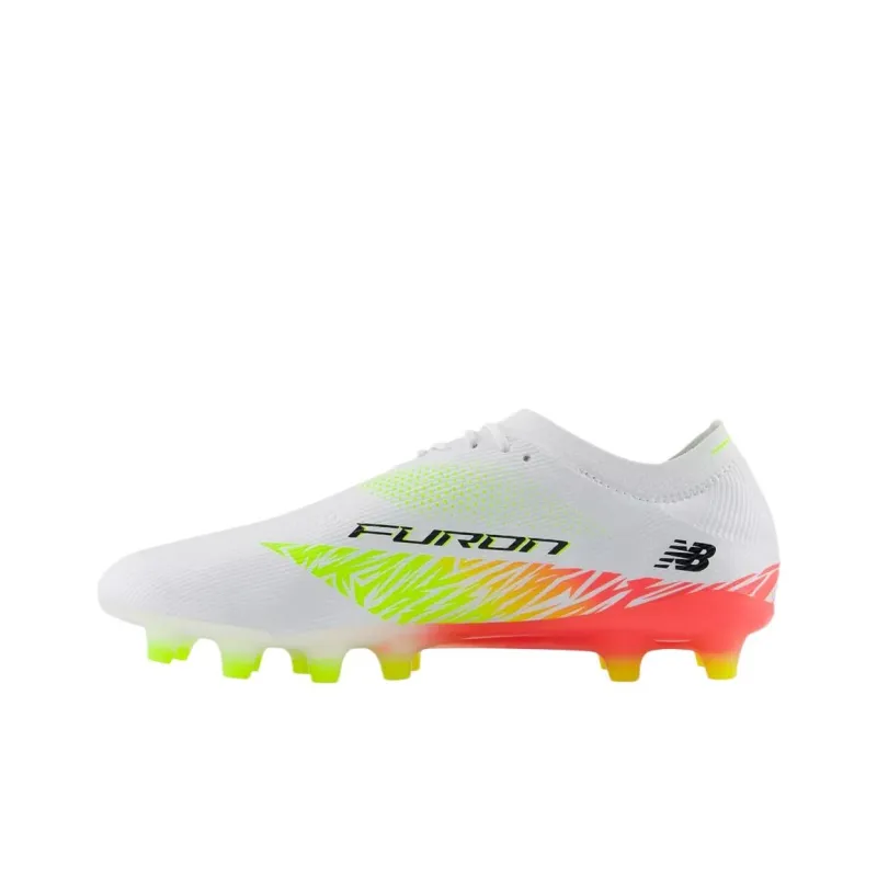 New Balance FURON ELITE V8 HG Rubber Short Studs Soccer Shoes Unisex White-2