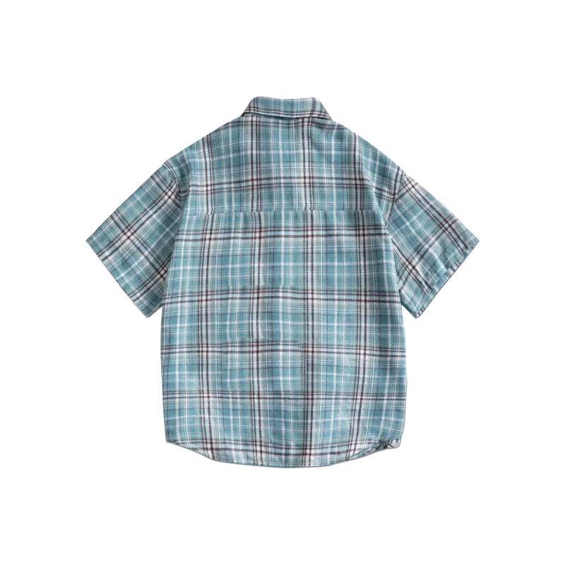 Lightning X Storm Shirt Unisex Blue White Plaid-1
