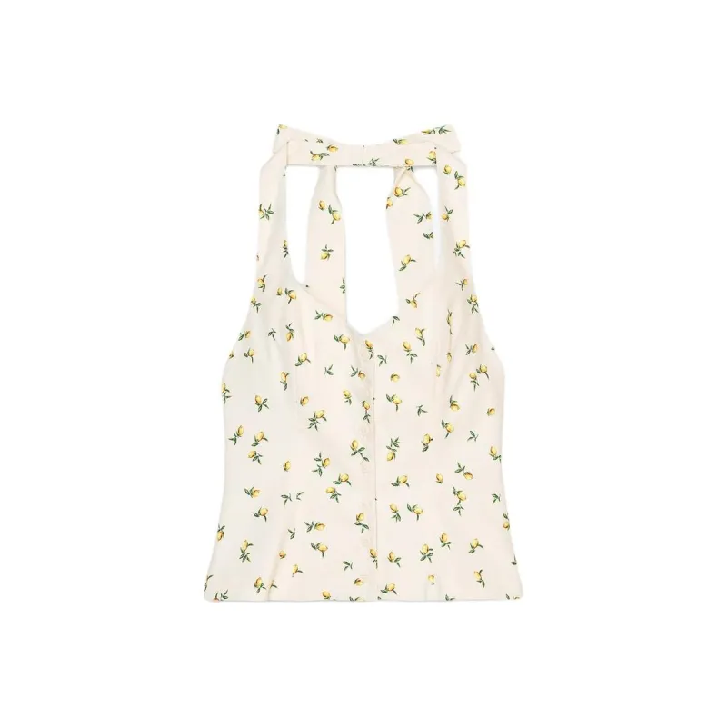 ZARA Tank Tops Women's Yellow-0