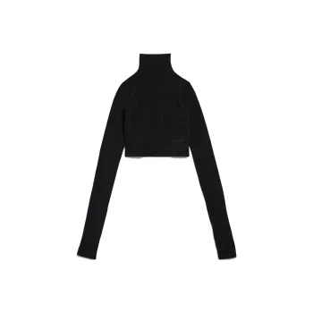 Balenciaga Cropped Turtleneck Top Black