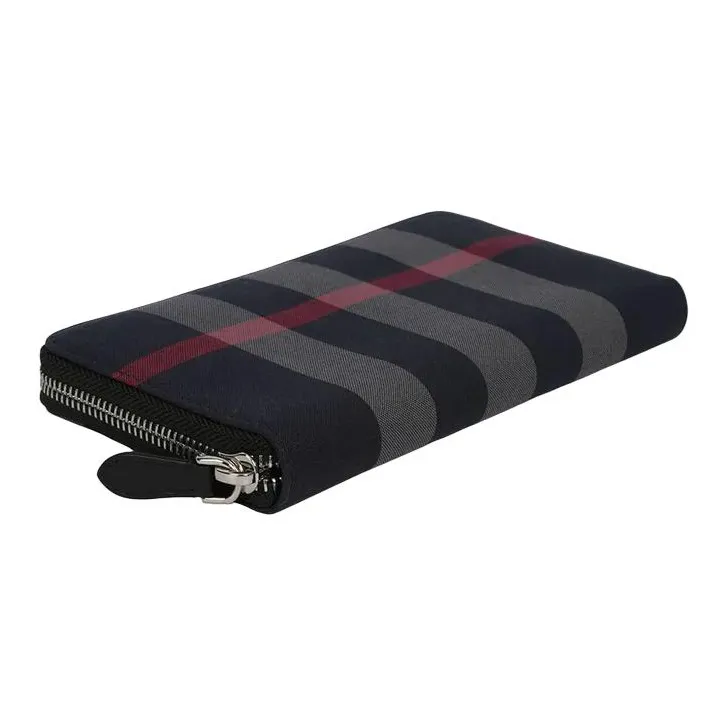Burberry Cotton Wallet Women's Marine Blue & Gray-3