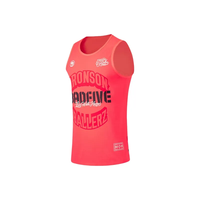 LiNing x MISTER CARTOON Badfive Basketball Jerseys Men's Fluorescent Flame Red-0