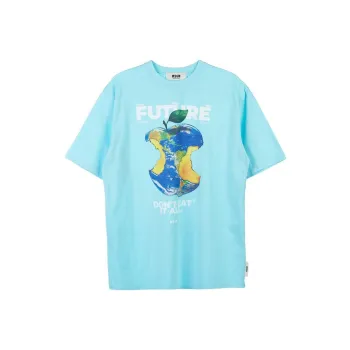 MSGM Drop Shoulder Sleeve T-Shirt Women's Blue