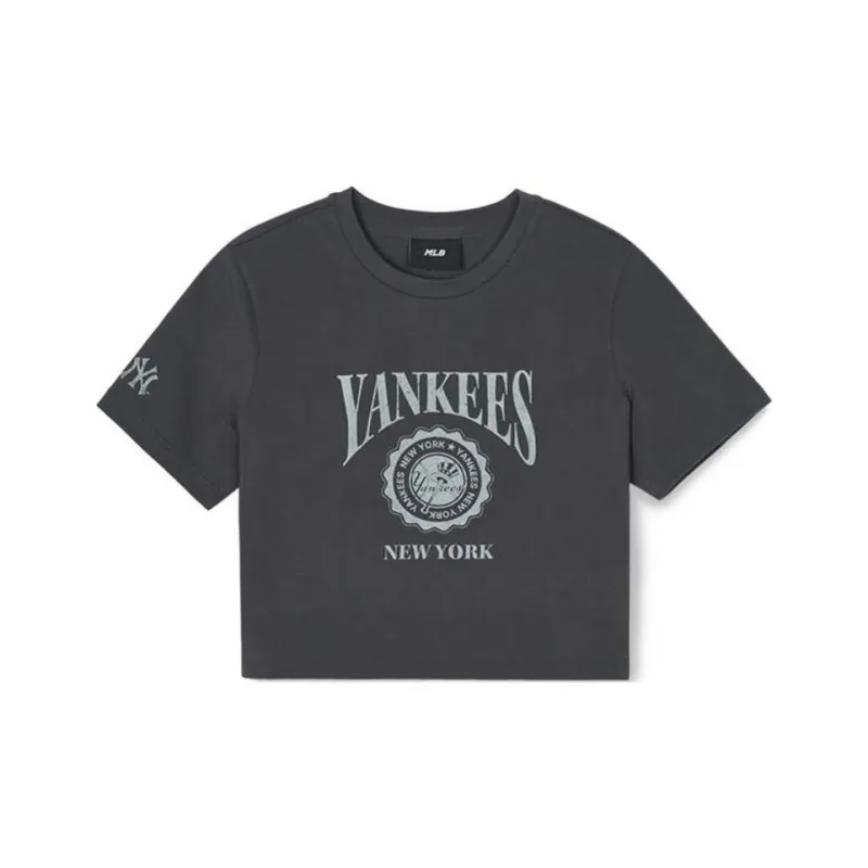 MLB New York Yankees T Shirts Women's Gray-0