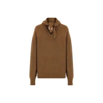 Plan C Attached scarf Ribbed knit Jumper
