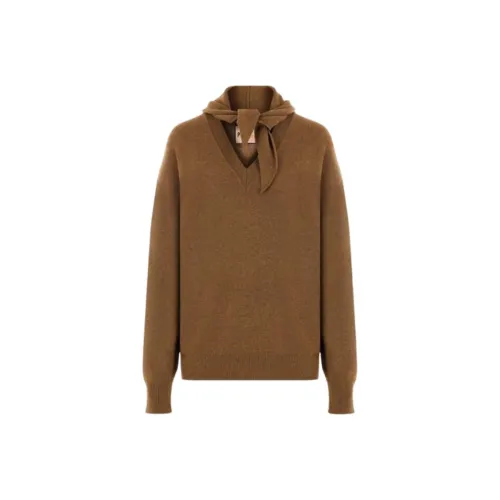 Plan C Attached scarf Ribbed knit Jumper