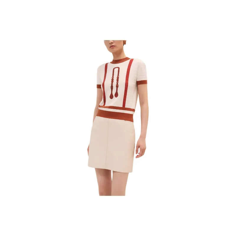 HERMES T Shirts Women's Beige-0