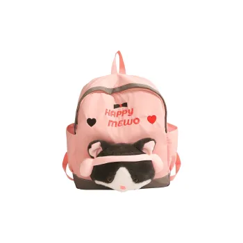 BUBM Nylon Fabric Backpack Unisex White/Red/Royal Blue/Pink