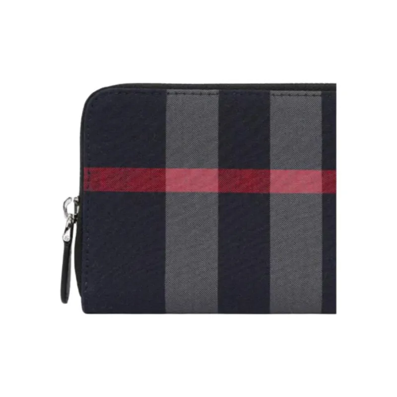 Burberry Cotton Wallet Women's Marine Blue & Gray-5
