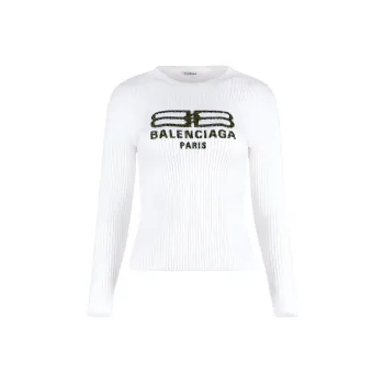 Balenciaga SS23 Sweater Regular Fit Women's White
