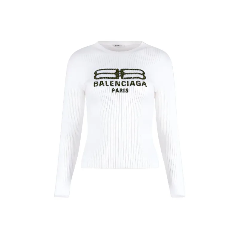 Balenciaga SS23 Sweater Regular Fit Women's White-0