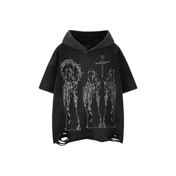 BEAR UNION Drop Shoulder Sleeve T Shirt Unisex Black