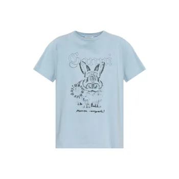 GANNI Graphic Bunny Printed Jersey T Shirt
